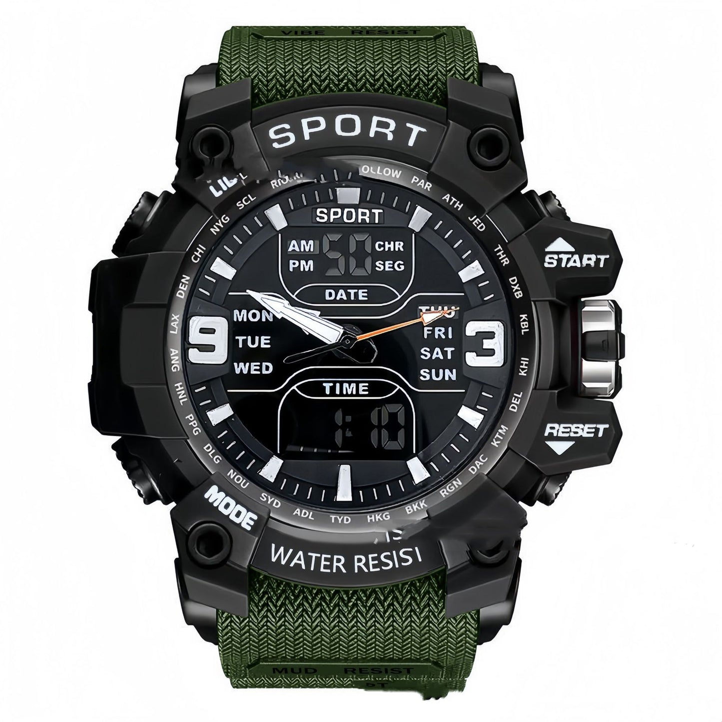 Boys Digital Sports Watch - Luminous Black Tech Electronic Timepiece