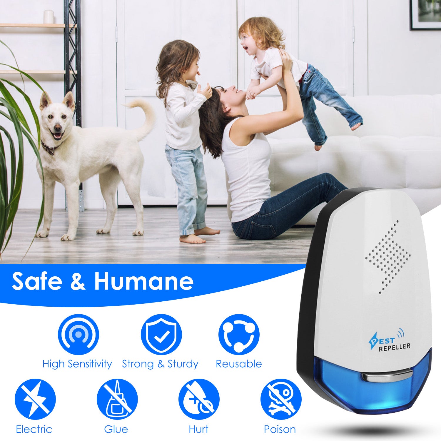 "Happy family in pest-free home using safe eco-friendly pest solution"

