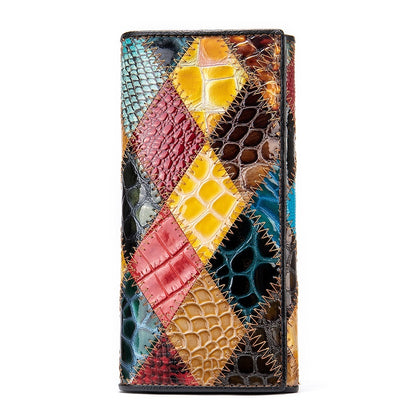 Women's Genuine Cowhide Leather Wallet - Mid-Length Personalized Design