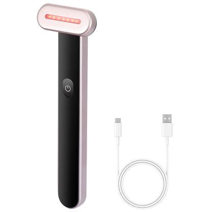 VEVOR Red Light Therapy Wand For Face, 7Color LED Facial Wand Red Light Therapy Device With Heatig Therapy Microcurrent Vibrating Massage, Portable LED Beauty Wand For Face, Neck