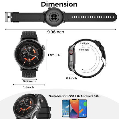 New 1.55-inch Disc Smart Watch Health Tracker Health Manager