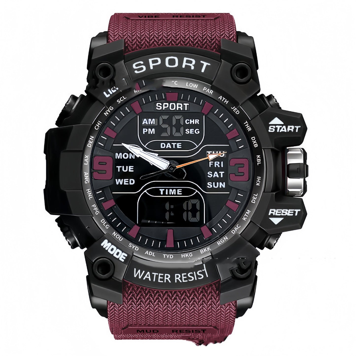 Boys Digital Sports Watch - Luminous Black Tech Electronic Timepiece