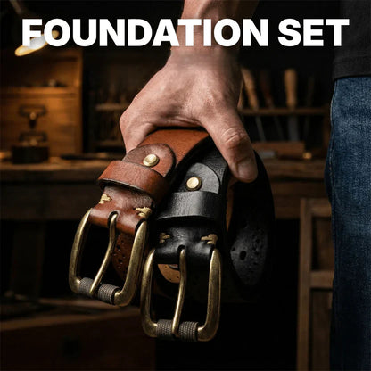 Premium Hollowed-Out Cowhide Leather Belt - Genuine First-Layer Leather