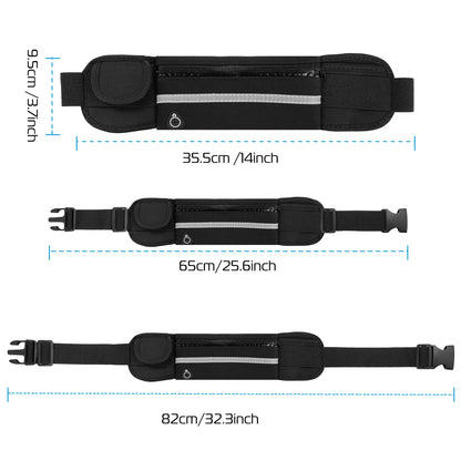 1Pc Sports Waist Bag Running Belt Pack Waterproof Adjustable Waist Pouch