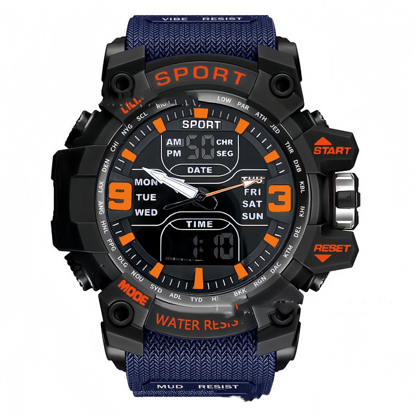 Boys Digital Sports Watch - Luminous Black Tech Electronic Timepiece