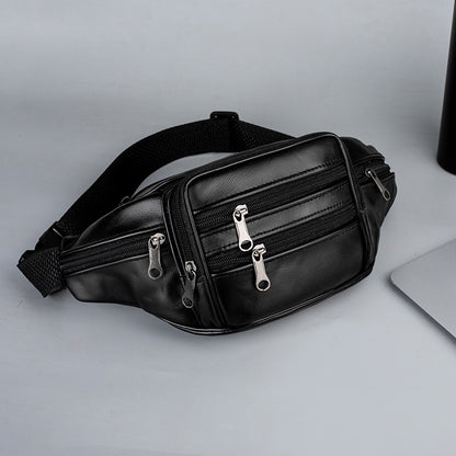 Genuine Leather Sports Waist Pack For Men, Invisible Running Pack