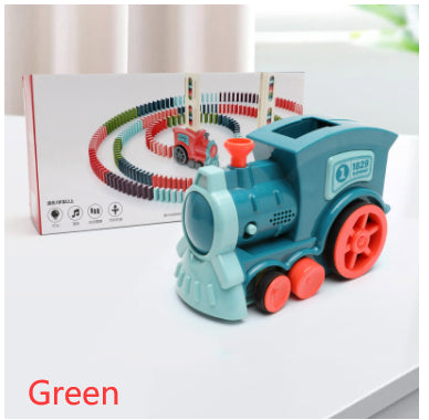 "Colorful domino train set for STEM learning and creative play"
