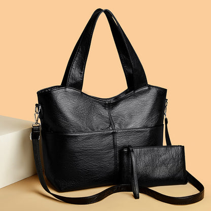 Women's Minimalist Crossbody Bag Set - Stylish Retro 2-Piece Collection