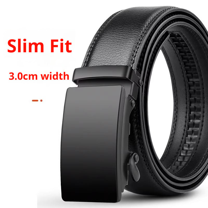Men's High-end Genuine Leather Automatic Buckle Belt
