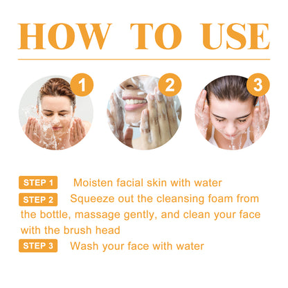 Hoygi Brightening Facial Cleanser, Deep Clean Facial Skin Fade Acne Mark Acne Mark Moisturizing Whitening Beauty