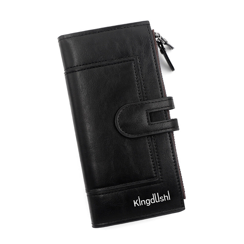 Fashion Minimalist Magnetic Buckle Multi-card Slot Zipper Bag