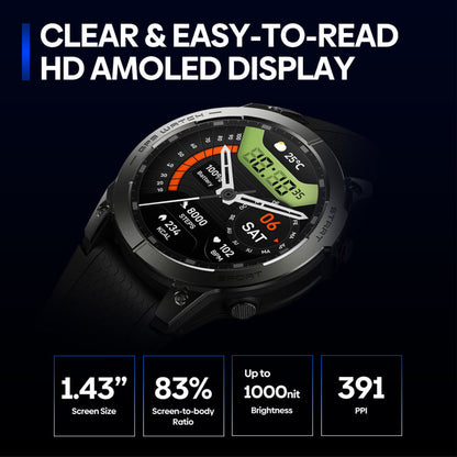 Smart watch display showing GPS tracking and fitness activity monitoring
