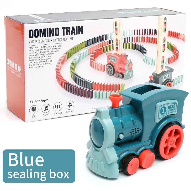 "Colorful domino train set for STEM learning and creative play"