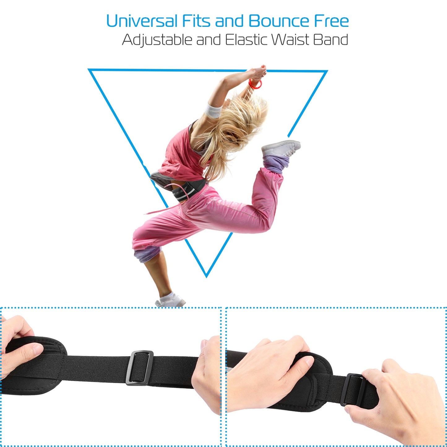 1Pc Sports Waist Bag Running Belt Pack Waterproof Adjustable Waist Pouch