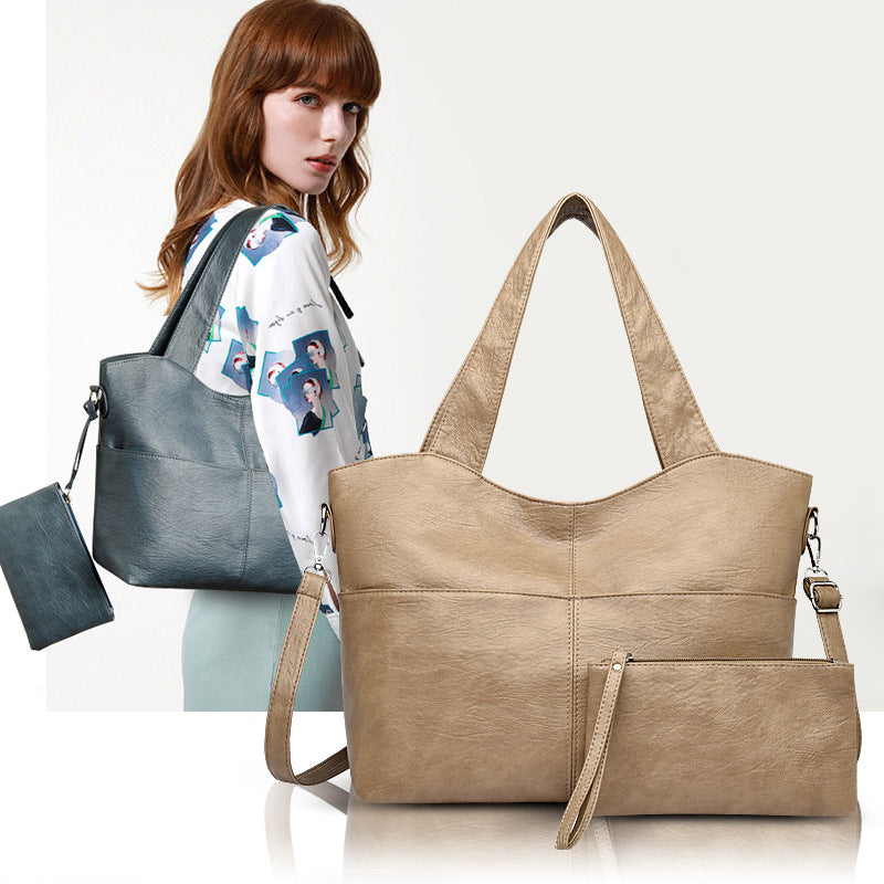 Women's Minimalist Crossbody Bag Set - Stylish Retro 2-Piece Collection