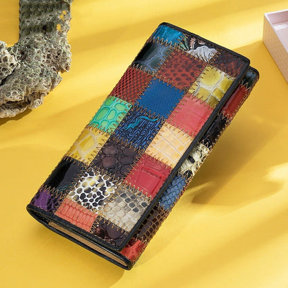 Women's Genuine Cowhide Leather Wallet - Mid-Length Personalized Design