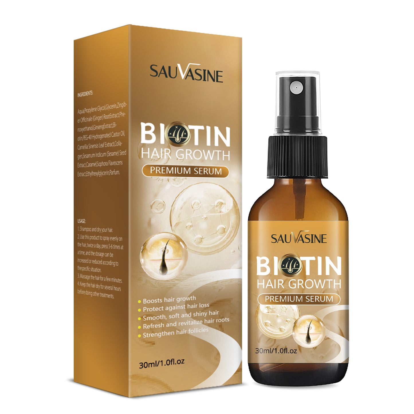 Biotin Hair Growth Spray - Fast-Absorbing Scalp Treatment for Thicker Hair