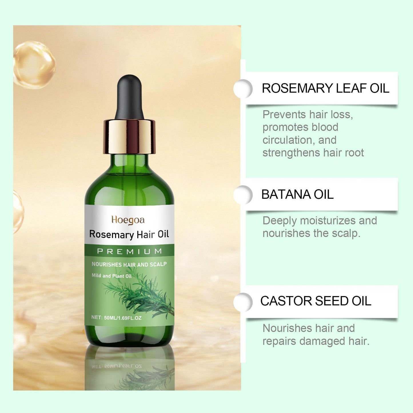 EELHOE Rosemary Hair Growth Oil - Anti-Breakage Scalp Nourishing Treatment