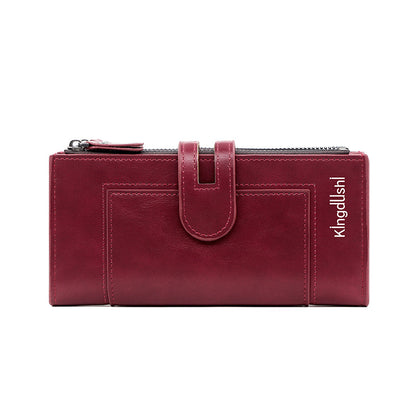Fashion Minimalist Magnetic Buckle Multi-card Slot Zipper Bag
