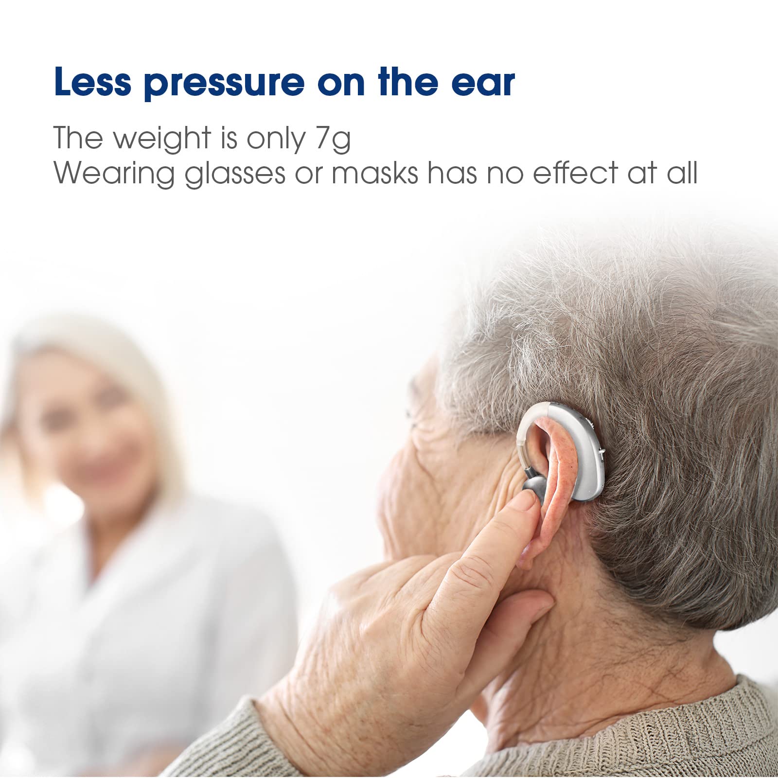 "Affordable hearing aid device with volume control for seniors and adults"